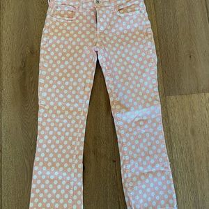 Anthropologie Pilcro Pants sz 26, High rise, cropped, orange polka dot EUC